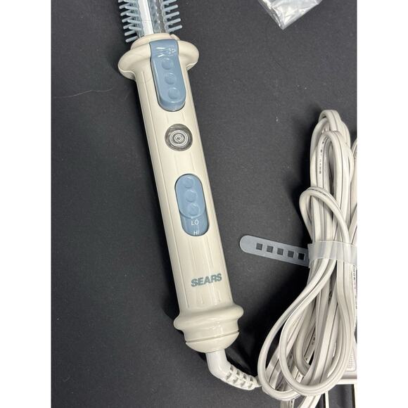 Vintage Sears Mini Curling Brush Iron Heated Styler Tight Curl Blue 82533 - Picture 2 of 5